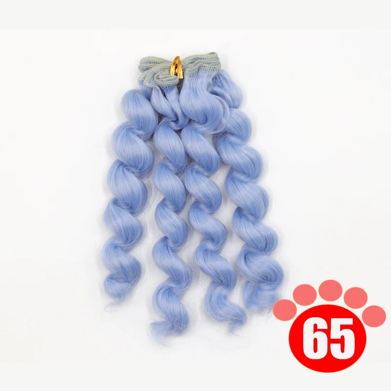 colour 65 Msiredoll bjd парик аксессуары 1 шт. 15*100 см волосы куклы для 1/3 1/4 1/6 1/12 вьющиеся кукольные волосы bjd парик diy - Цвет: colour 65