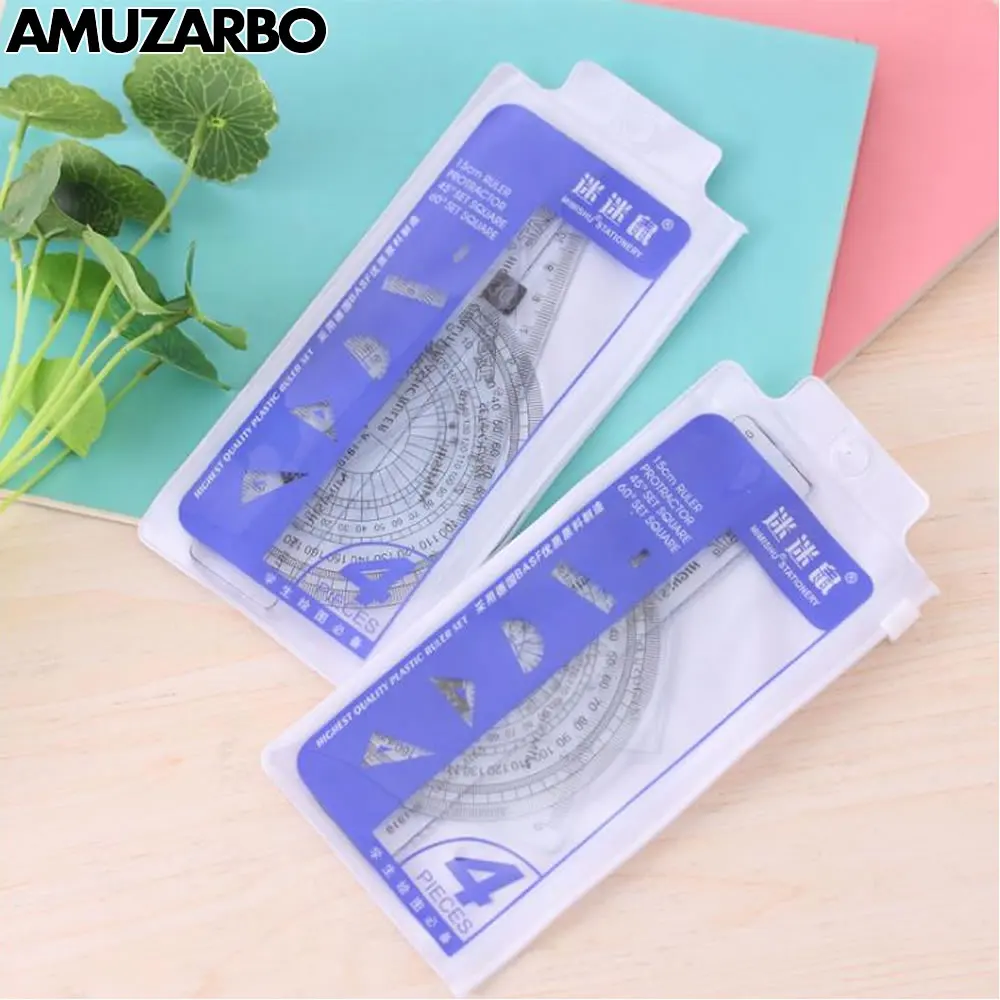 4 шт. высококачественные практичные Канцтовары прямая Линейка треугольная