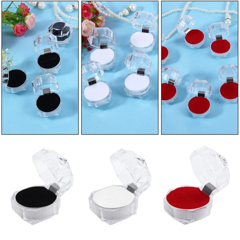 10 шт прозрачный акриловый кристалл кольцо серьги витринные коробки ящик для