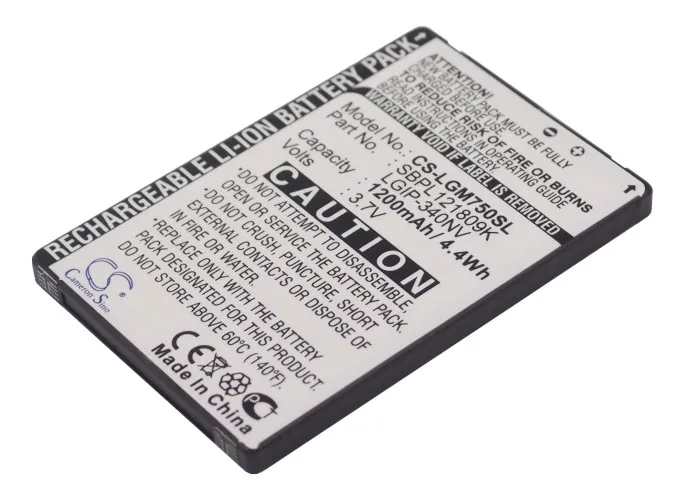 Аккумулятор Cameron Sino на 1200 мА · ч LGIP 340NV SBPL121809K SBPP0026903 SBPP0027503 для LG Eigen GM750 Layla Octane|cameron