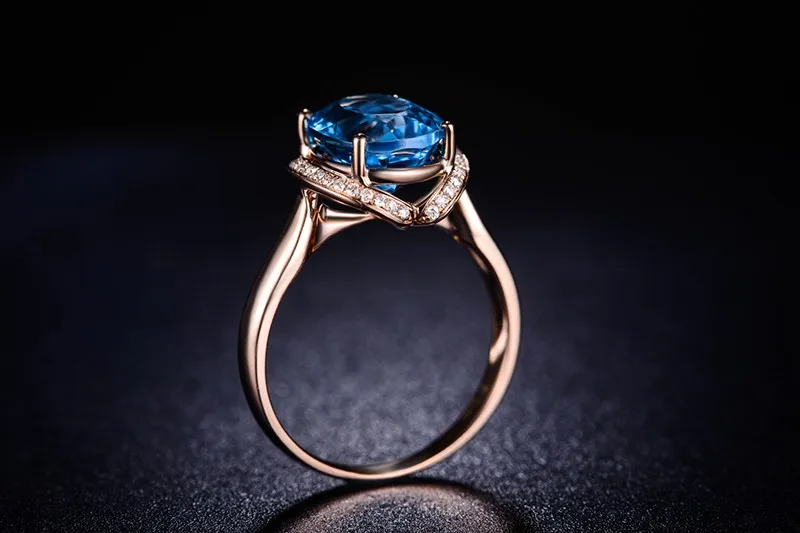ZOCAI натуральная 3,0 Ct настоящий топаз 0,16 Ct настоящий diamond18K розовое золото кольцо с крапановой закрепкой камня Помолвочное, обручальное кольцо группа W06195