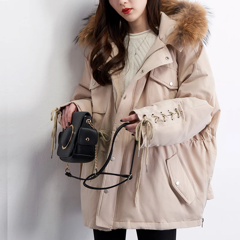 Зимняя куртка женская длинная парка толстое пуховое пальто 2018 зимняя с