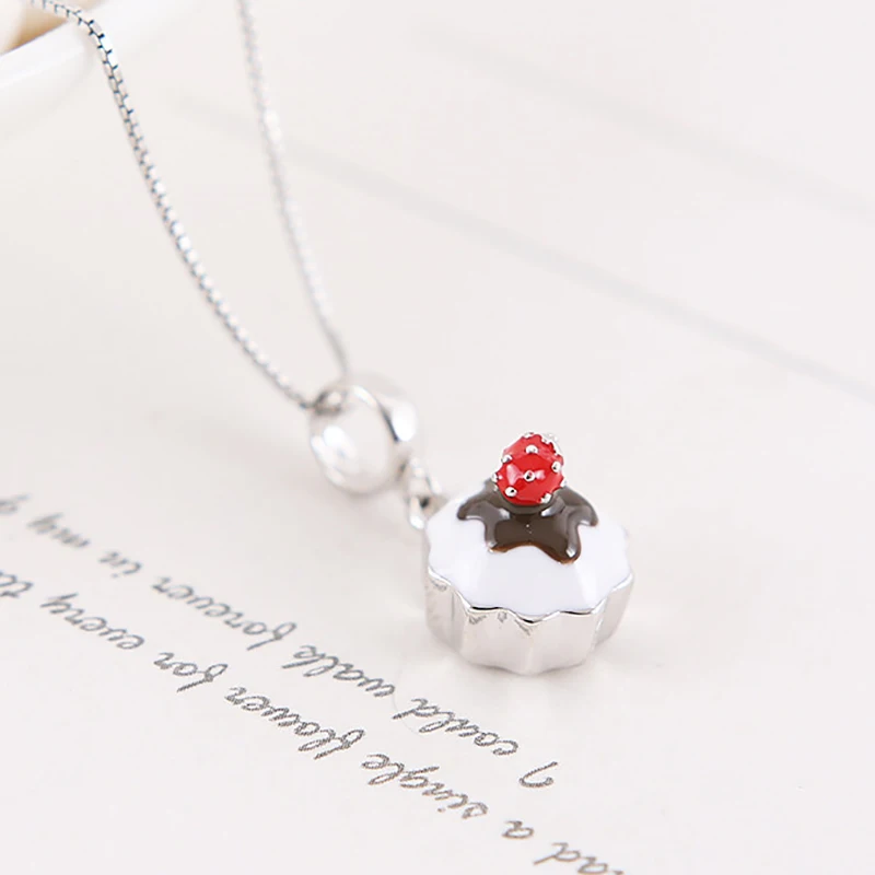 New 100% 925 Sterling Silver Beads Charm Sweet Strawberry Cupcake Cake Pendant Charms Fit Pandora Bracelets Women Diy Jewelry | Украшения и