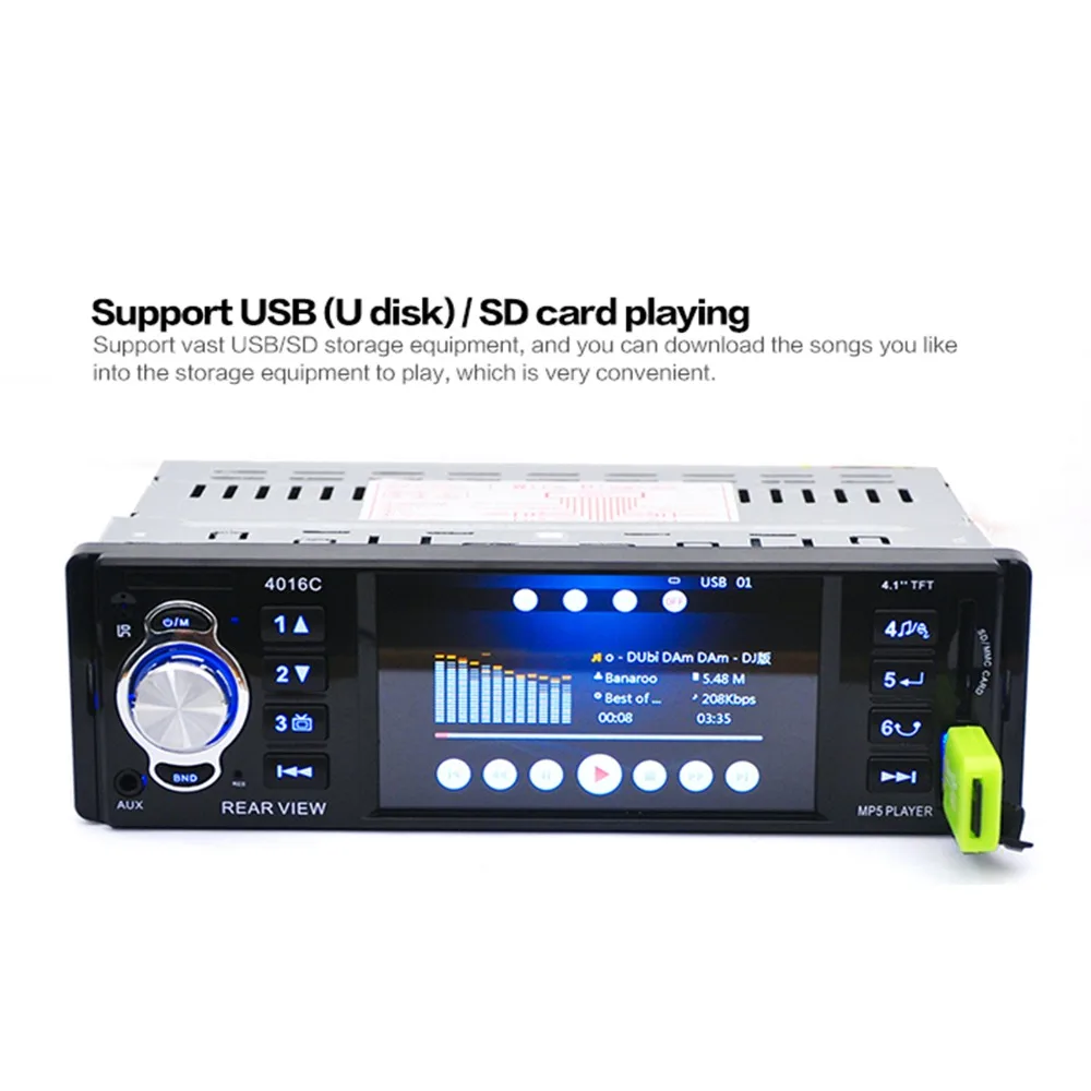 Новый 12V автомобильный MP4 MP5 плеер Поддержка заднего вида Камера 4 1 &quotTFT HD цифровой