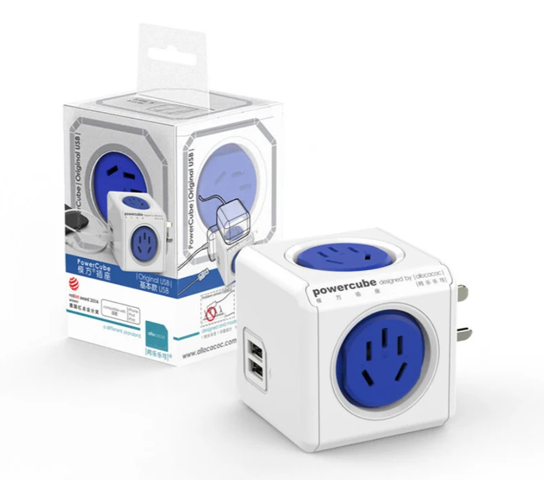 Allocacoc smart plug powercube электрическая usb-розетка для Австралии, Новая Зеландия, удлинитель, универсальный адаптер для путешествий, дома
