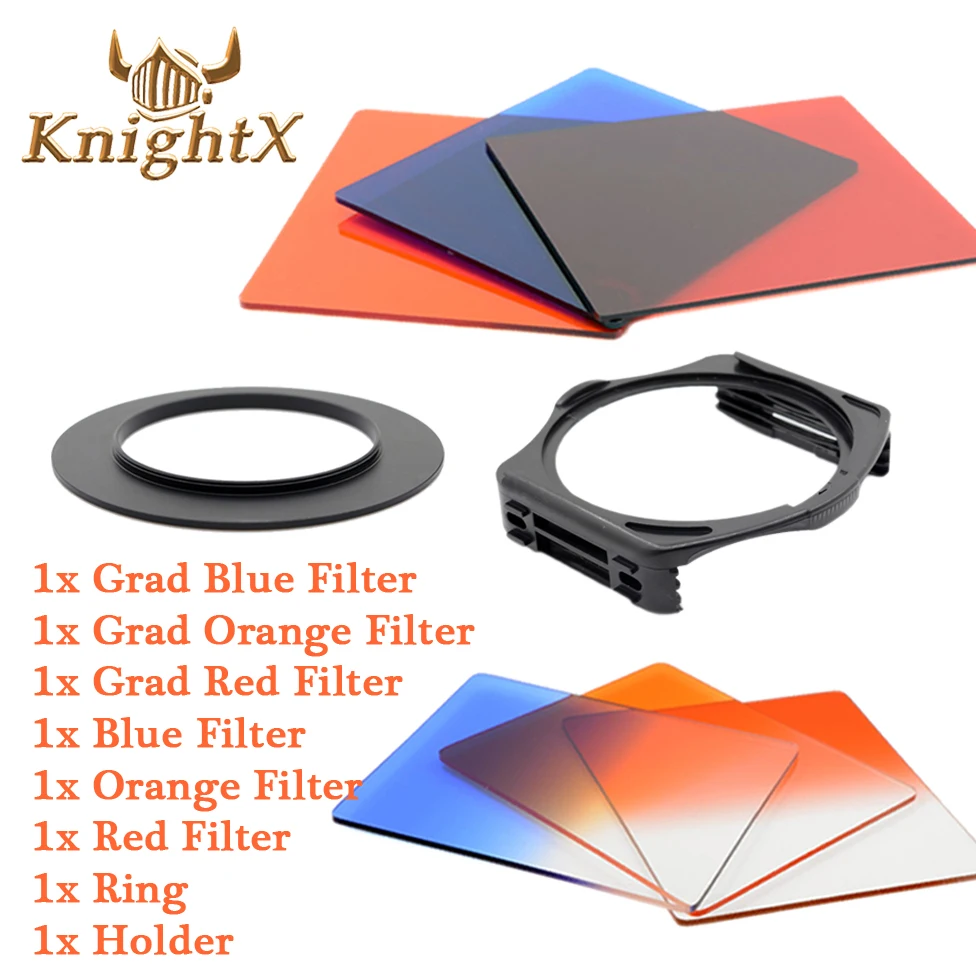 6 Filter 8 in 1 H KnightX ND Grad набор фильтров для Cokin P квадратный держатель фильтра для Canon Nikon D7100 D5200 D3300 52 мм 58 мм 67 мм 72 77 82 цвет DSLR - Цвет: 6 Filter 8 in 1 H
