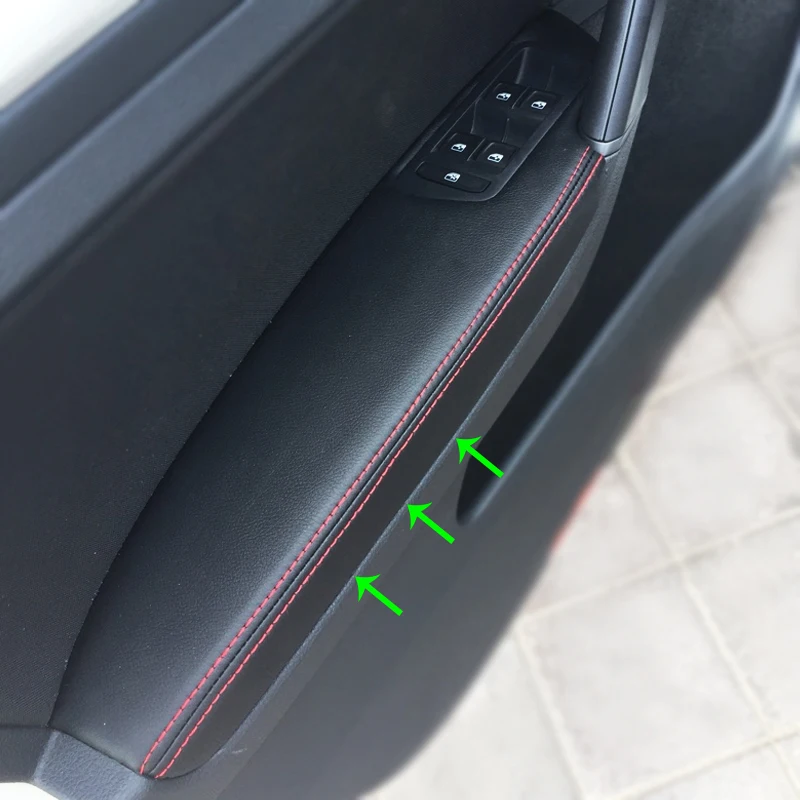 LHD для VW Golf 7 4 шт. двери автомобиля подлокотник панель из микрофибры кожаный защитный чехол отделка