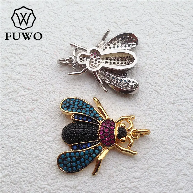 Металлические подвески FUWO Разноцветные Подвески в форме насекомых из микро