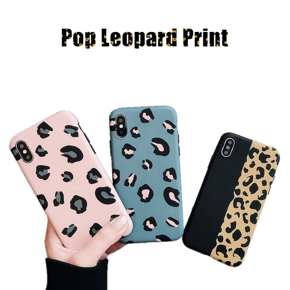 OLLIVAN XS Max Case 3D Cartoon Leopard Print Cat Ear TPU For iPhone X Xs Xr 6 6S 7 8 Plus Cover Silicone Coque Shell |