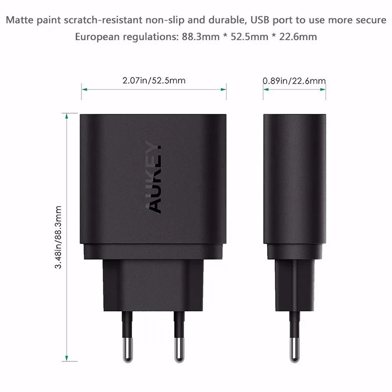 AUKEY Быстрая зарядка QC 3,0 USB зарядное устройство для телефона быстрое зарядное устройство USB QC2.0 Совместимость 1 м Быстрый кабель для Xiaomi samsung