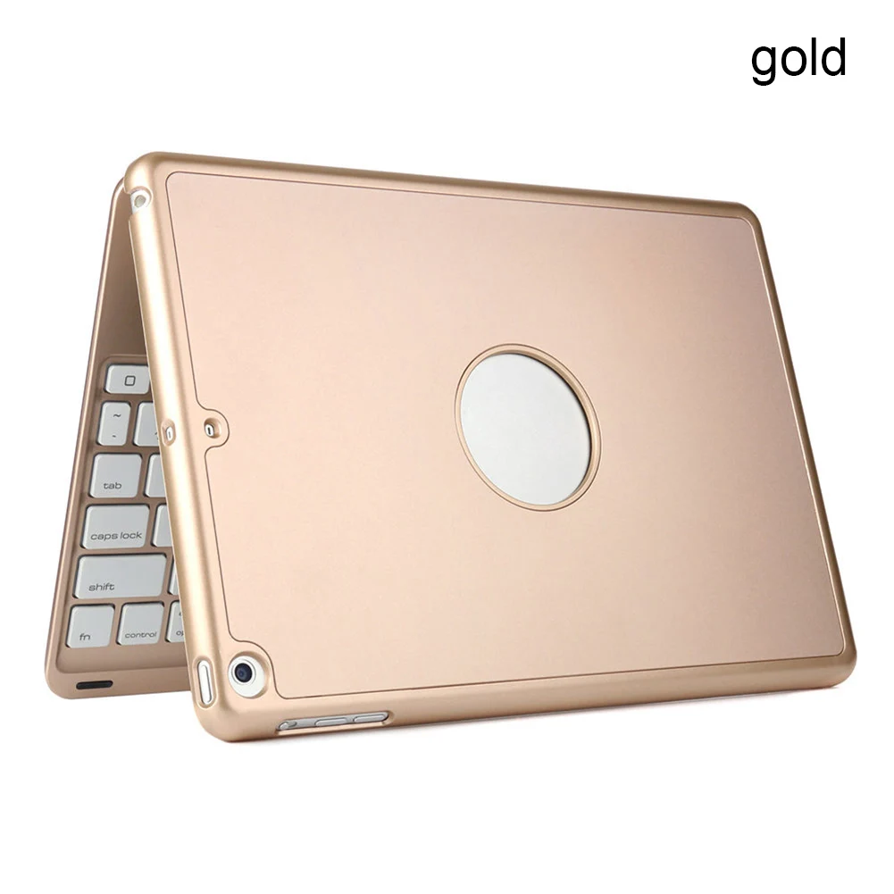 Золотой Алюминиевый Bluetooth клавиатура с подсветкой чехол-книжка для iPad Air 2 iPad Pro 9,7 дюйма - Цвет: Золотой