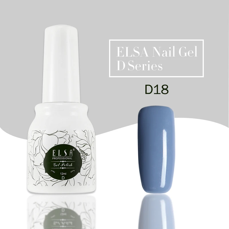 D18 ELSA, 32 цвета, Гель-лак для ногтей, 12 мл, телесный, серый цвет, Гель-лак для ногтей, впитывается, Гель-лак для ногтей, маникюрный лак гель-лаки - Цвет: D18