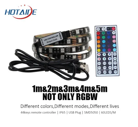 USB 5 В RGB Светодиодные ленты 5050 cri90 LED Клейкие света 10 мм для ТВ Задний план