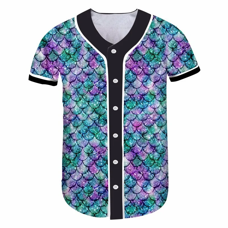 Футболка OGKB цветная с принтом рыбы 3d летняя брендовая коротким рукавом тонкая в