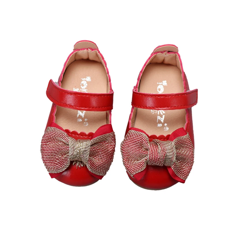 

CUZULLAA Baby Girls Princess Bow Shallow Casual Shoes Fashion Kids Flats Children Soft Sole Hook & Loop Shoes Size 15-30