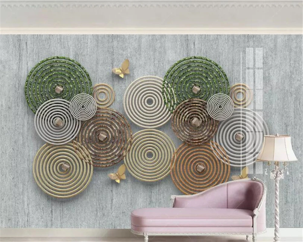 3d абстрактные круглые обои большие 3D картины на заказ настенная живопись