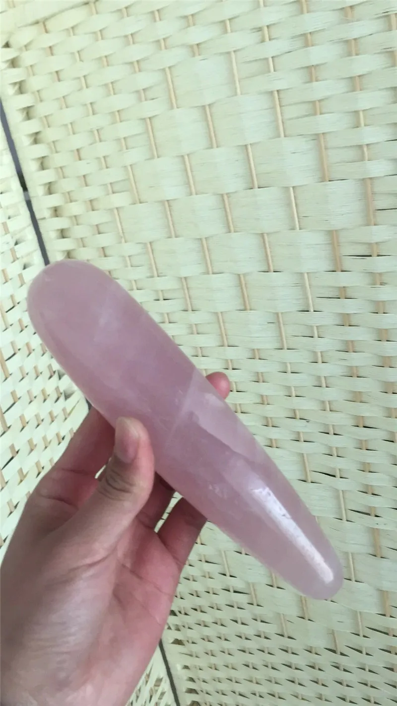 

2018 hot sale 100% natural pink rose quartz crystal wand handmade carved healing crystal gemstone yoni wand as gift for women