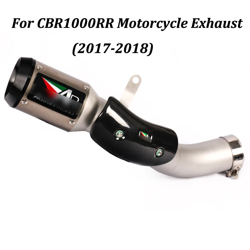 Motorcycle Exhaust Muffler Modified With Carbon Fiber Heat Shield Cover Slip on For Honda CBR1000RR 2017 2018 |