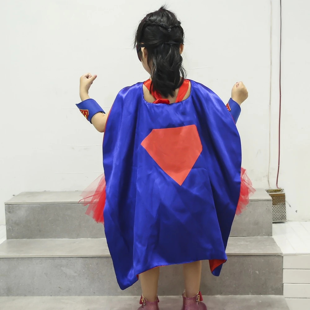 Красная и синяя десткая юбка-пачка супергероя комплект с платьем зимнее платье