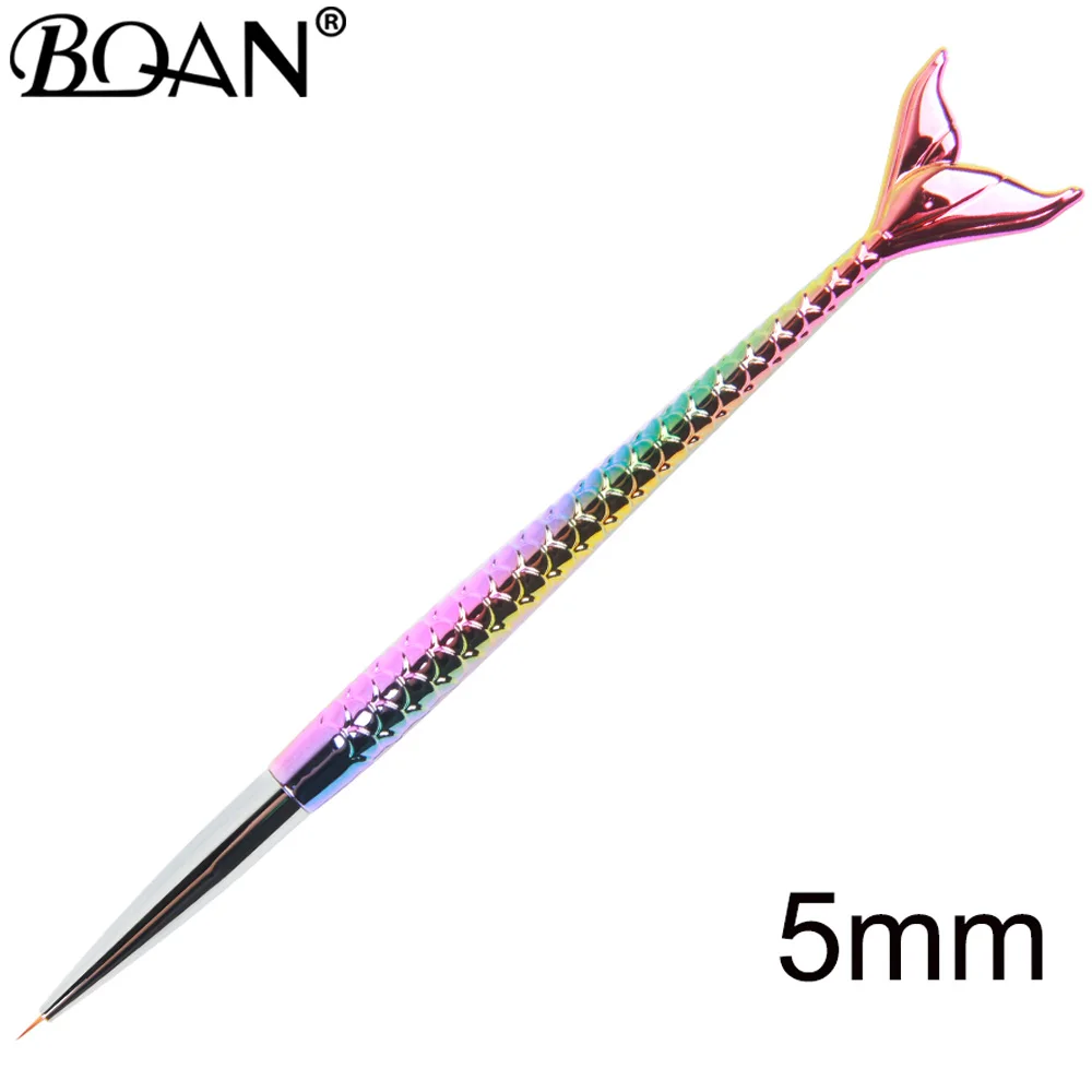 5mm BQAN 5/7/9/11 мм дизайн ногтей, скос Дизайн Русалка рисунок чертежная ручка вкладыш линии полосатая кисть цветочный дизайн ногтей маникюрные инструменты - Цвет: 5mm