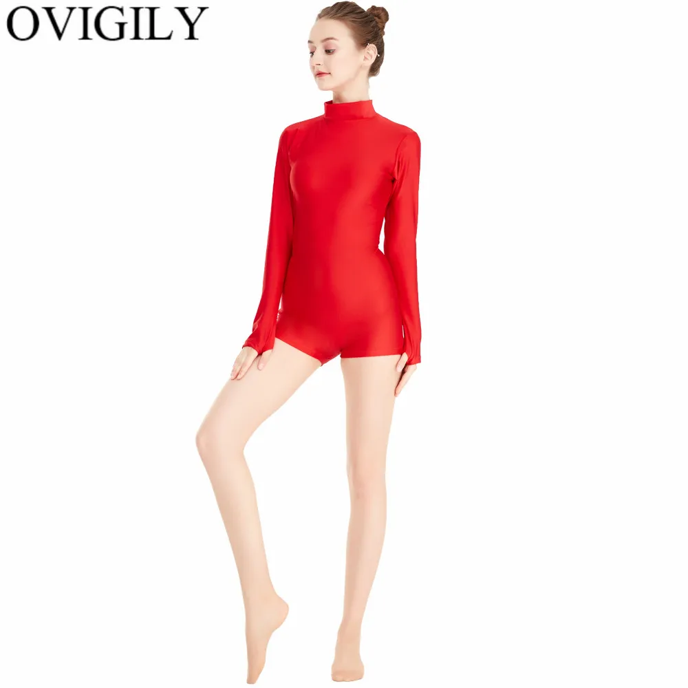 Женские гимнастические костюмы OVIGILY с высокой горловиной и отверстиями для