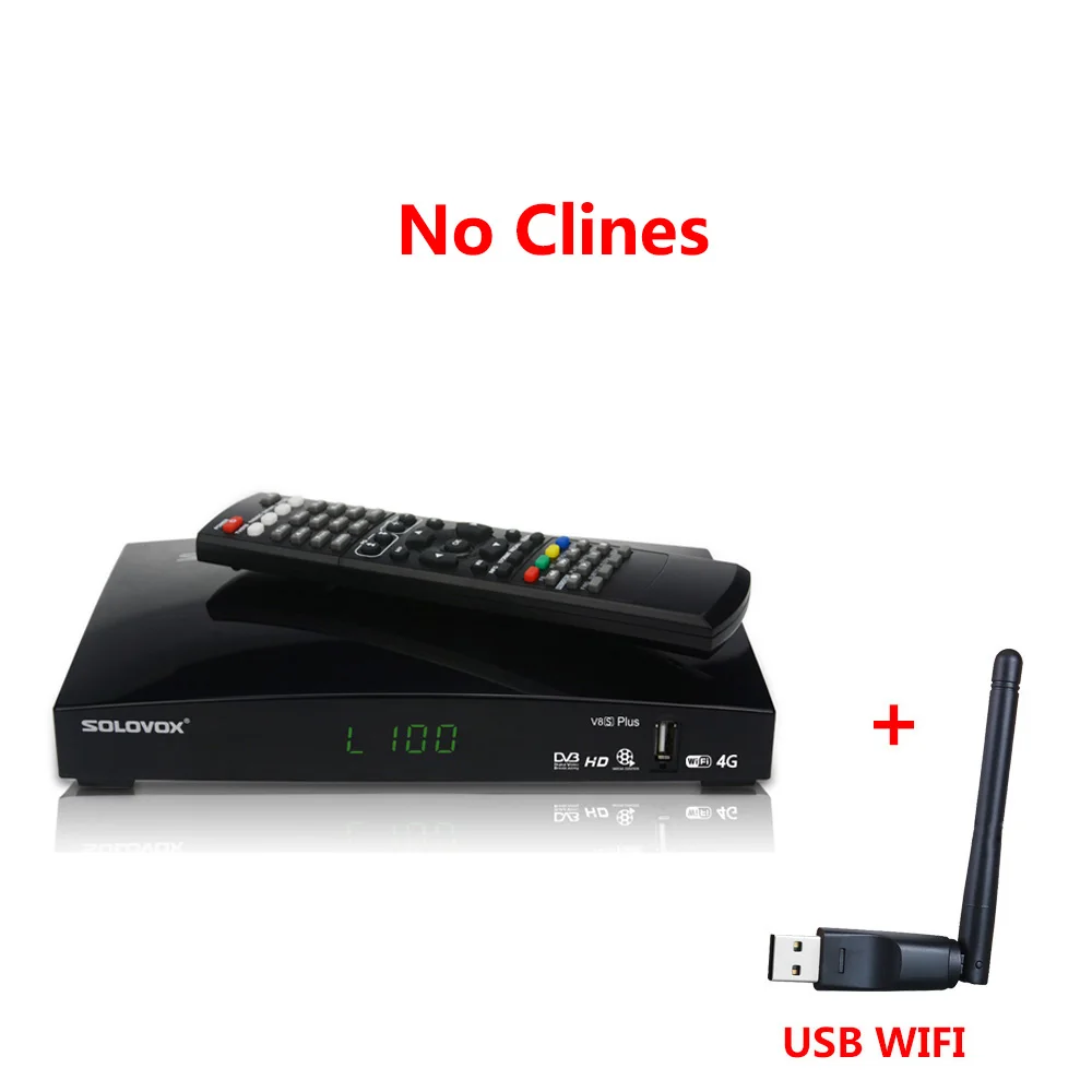 V8S плюс спутниковый приемник+ 1 год Европа Cccam Clines DVB-S2 MPEG-4 1080P полное цифровое ТВ высокой четкости тюнер рецептор vs V8 super V7 - Цвет: V8S add USB wifi