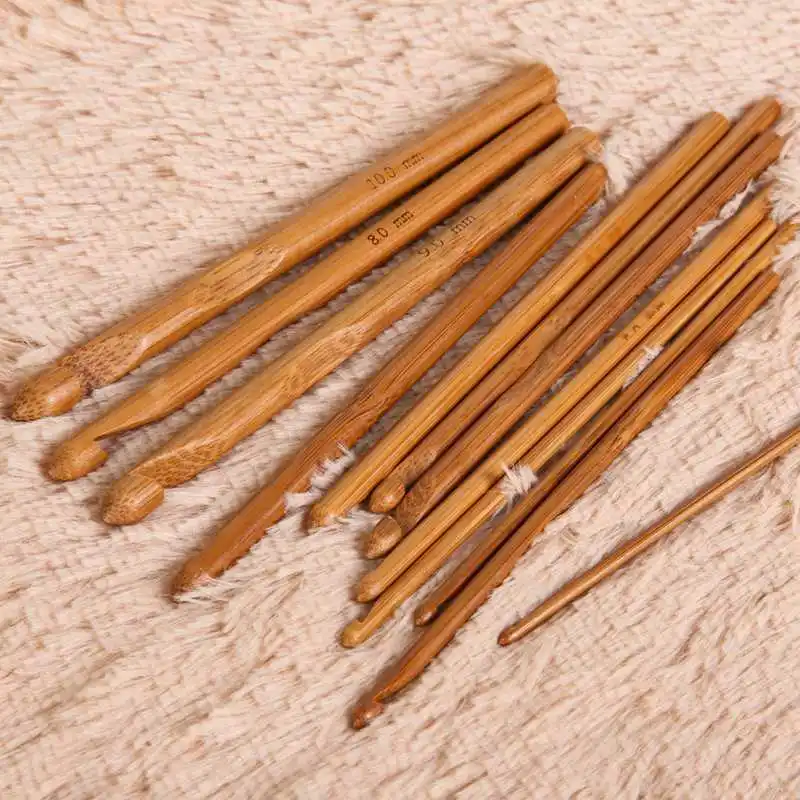 Спицы для вязания 12 размеров 15 см|crochet hook bamboo|crochet bamboo hooksize crochet hooks |