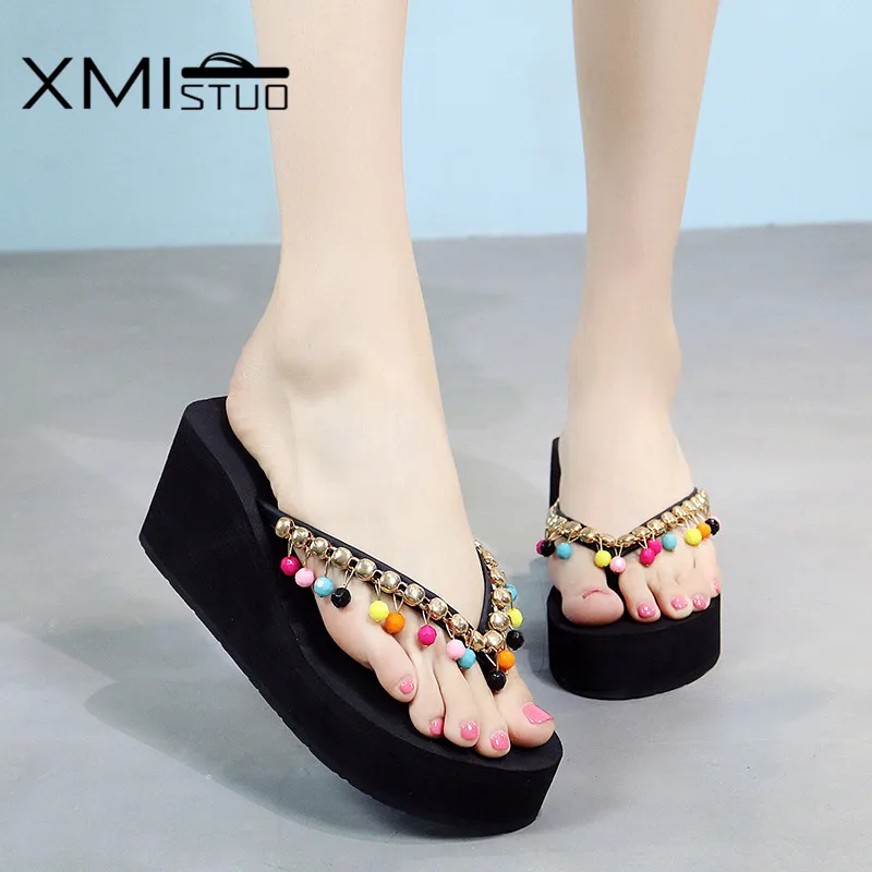 Сандалии XMISTUO женские ручной работы модная пляжная обувь цветные повседневные