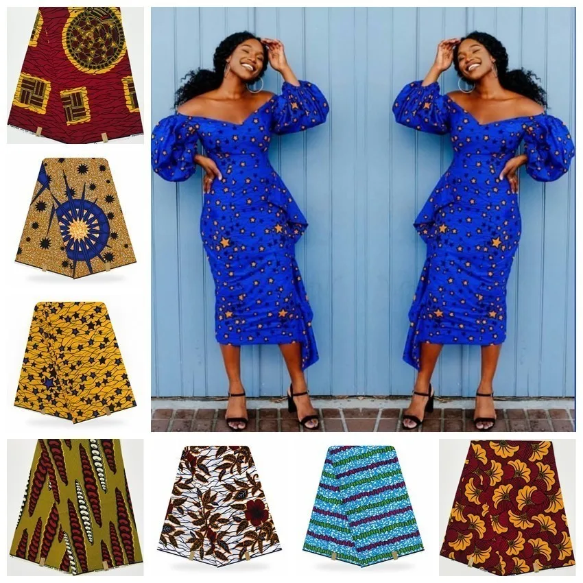 

100% Cotton Soft Veritable Wax New African Ankara Tissus Real Pagne Wax Veritable Print Tissue Wax For Nigerian Patchwork Sewing