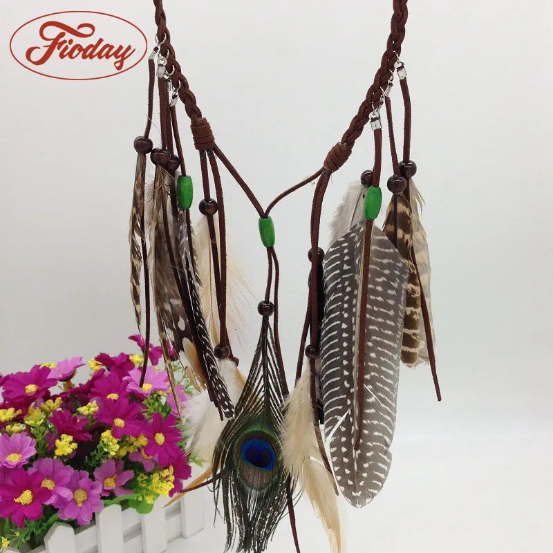 Fioday Women Feather Hairband Hair Comb Headwear Boho Headband Headpiece Bohemian Tassel Accessories for Girls Hairgrips |