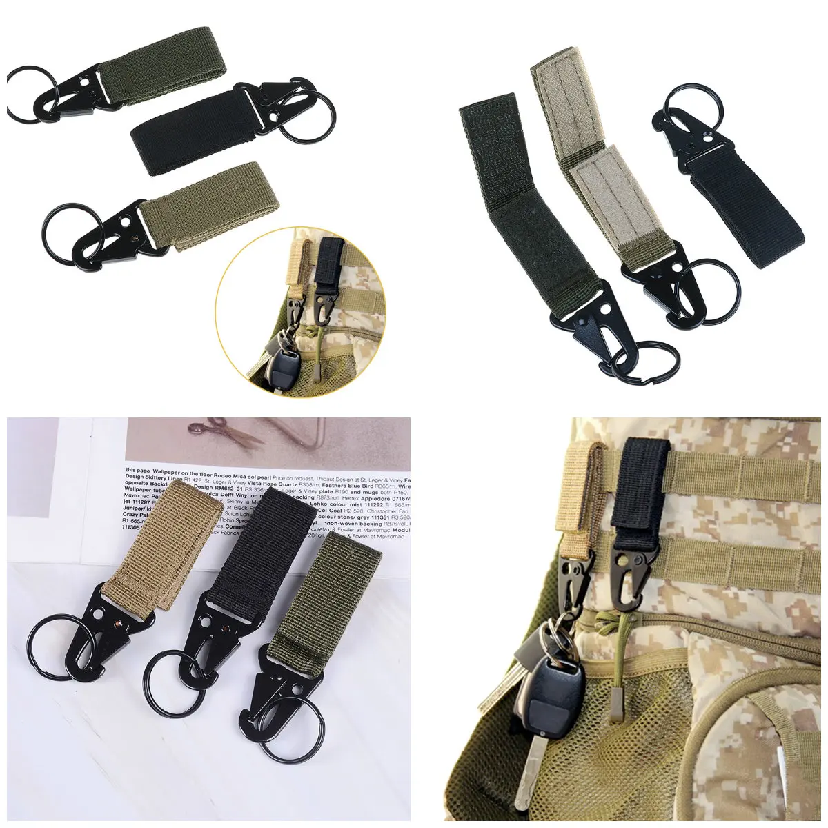 Тактический Карабин крючки для рюкзака olekranon Molle крюк выживания снаряжение EDC