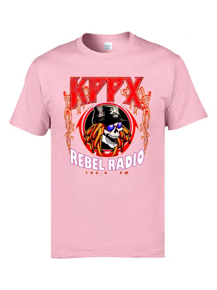 Футболка с принтом Heavy Metal Band Gun N Rose KPPX Rebel Radio Geek тенниска из 100% хлопка круглым
