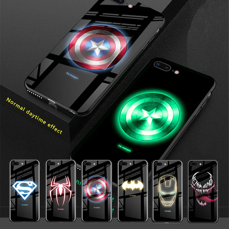 Чехол для телефона Marvel Avengers Captain America из закаленного стекла с подсветкой iPhone 11 Pro XS