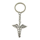 Мужское кольцо для ключей Caduceus, серебряное ювелирное изделие из бронзы, с медным символом