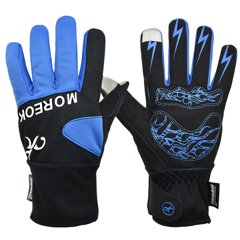 Велосипедные перчатки MTB зимние гелевые полный палец с сенсорным экраном для горного и шоссейного велосипеда спортивные мужские и женские MO02.