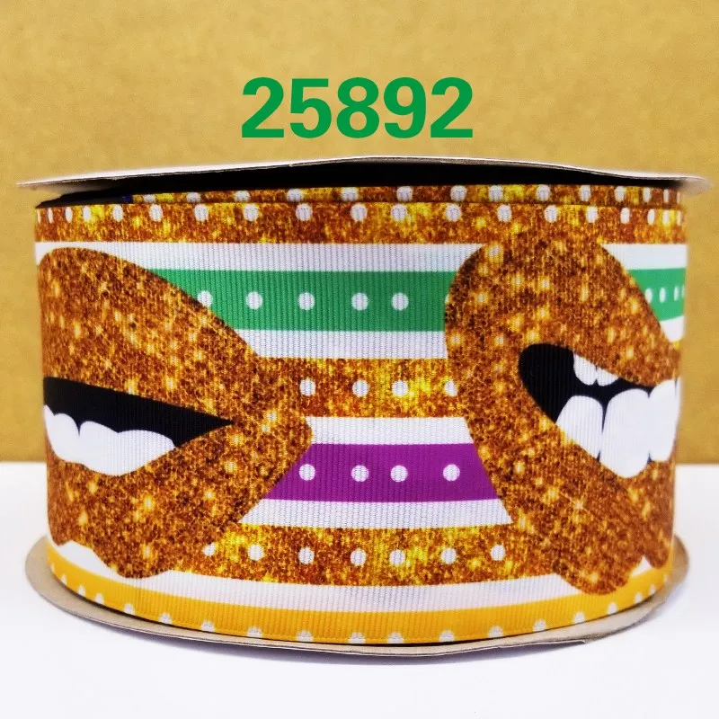 25892 50 ярдов мультфильм напечатанный grosgrain ленты 25981 - Цвет: 25892