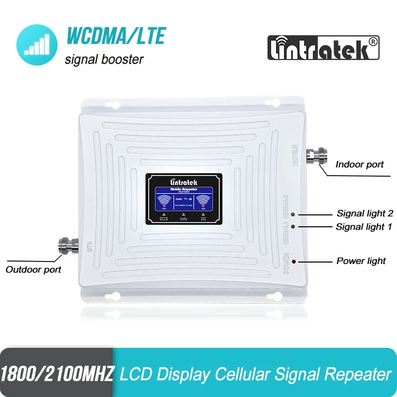 Lintratek 3G 2100 МГц 4G 1800 усилитель сигнала W CDMA LTE двухполосный сотовой связи антенна на