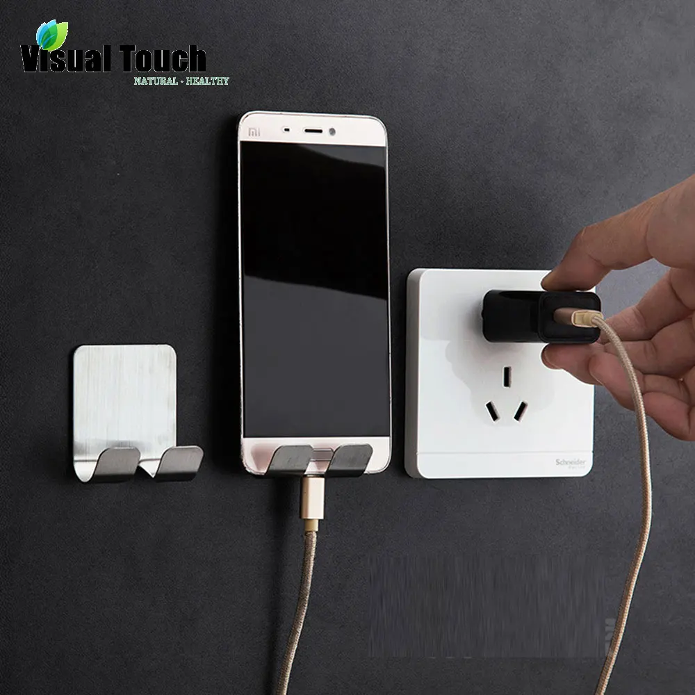 2 шт. визуальный сенсорный мобильный телефон полка настенный держатель наклейка