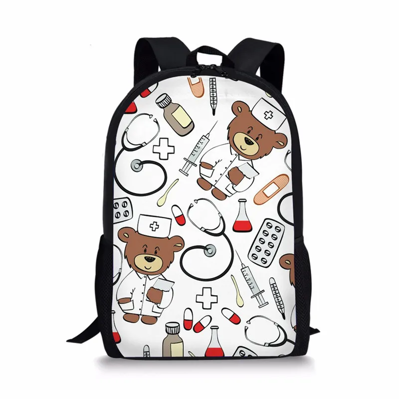 YQ1029C FORUDESIGNS мультфильм Медведь Доктор Медсестры печать детские школьные рюкзаки для девочек милый школьный рюкзак для подростков детские сумки рюкзак - Цвет: YQ1029C