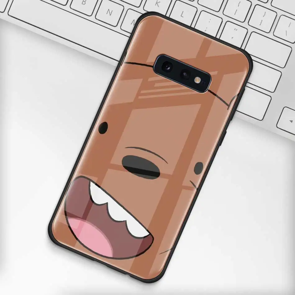 Милый чехол из закаленного стекла для samsung Galaxy S10 S10e S9 S8 S10 Plus Note 9 A50 A30
