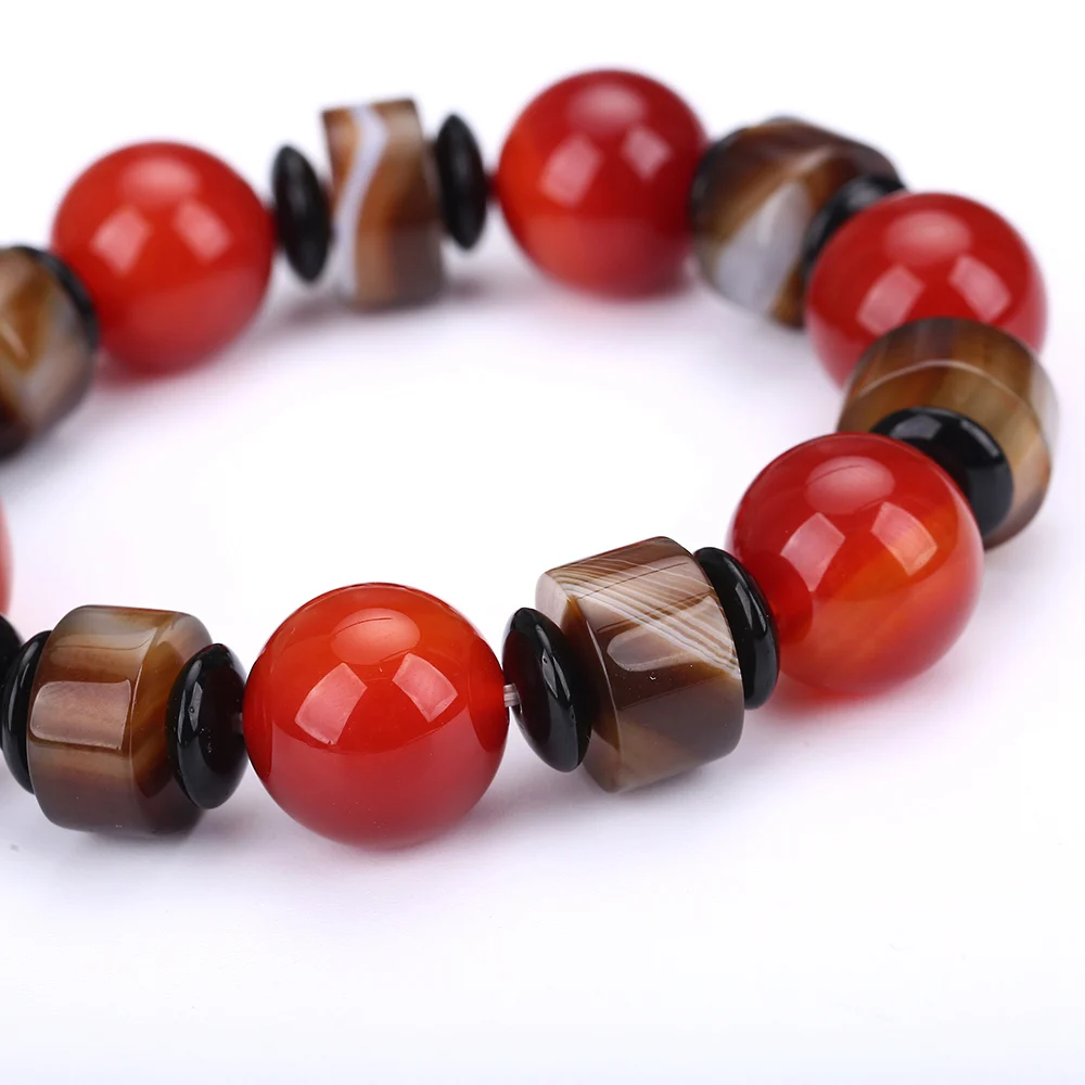Yumten халцедон Камень Браслет Для мужчин естественный Lucky Бусины Jewelry Интимные