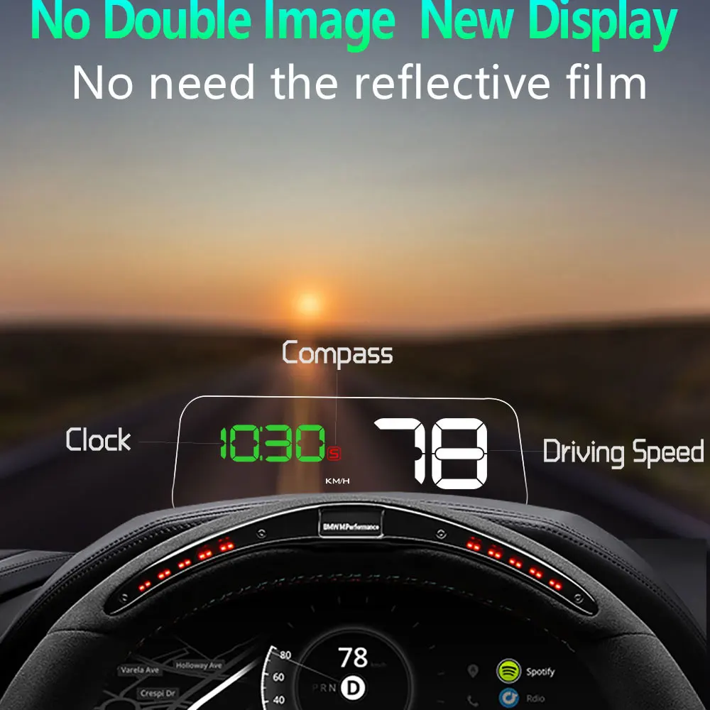 GEYIREN T900 3," Экран Авто gps автомобиля HUD gps головой вверх Дисплей миль в час) превышение скорости Предупреждение лобовое стекло проектор Авто аксессуары, Лидер продаж