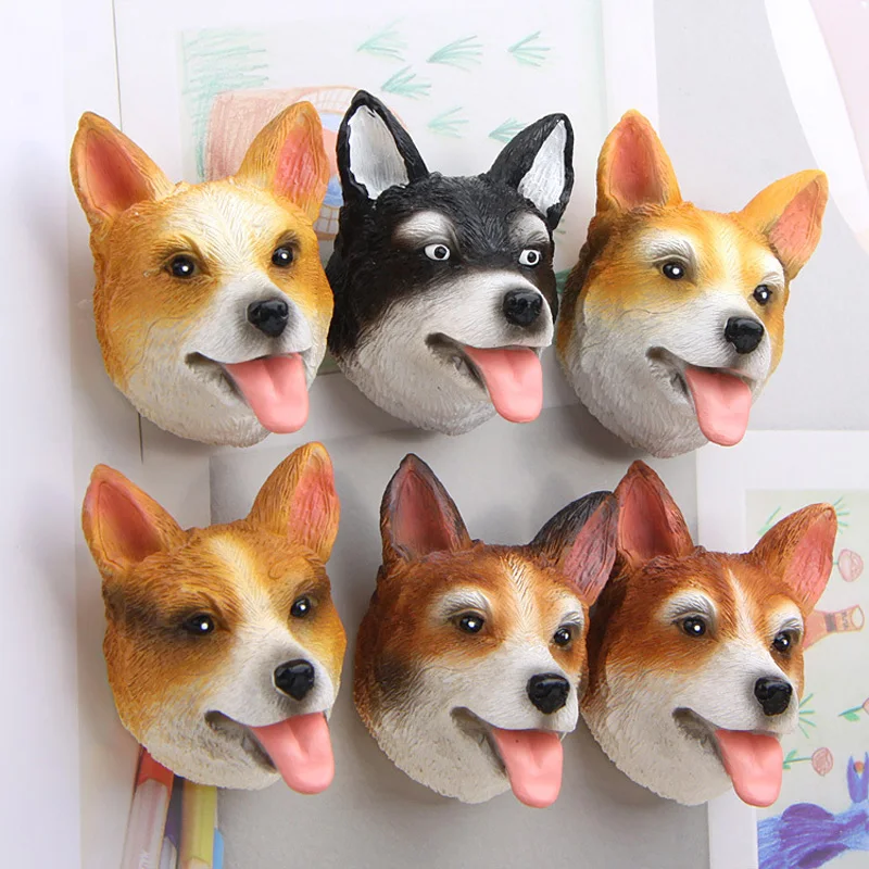 Магниты на холодильник с головой собаки Мультяшные животные наклейки доски