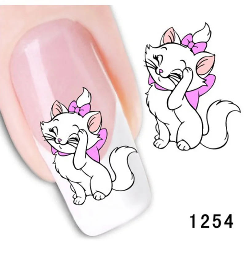 AddFavor 4 шт. стикер для дизайна ногтей Мультяшные животные бабочка сексуальная