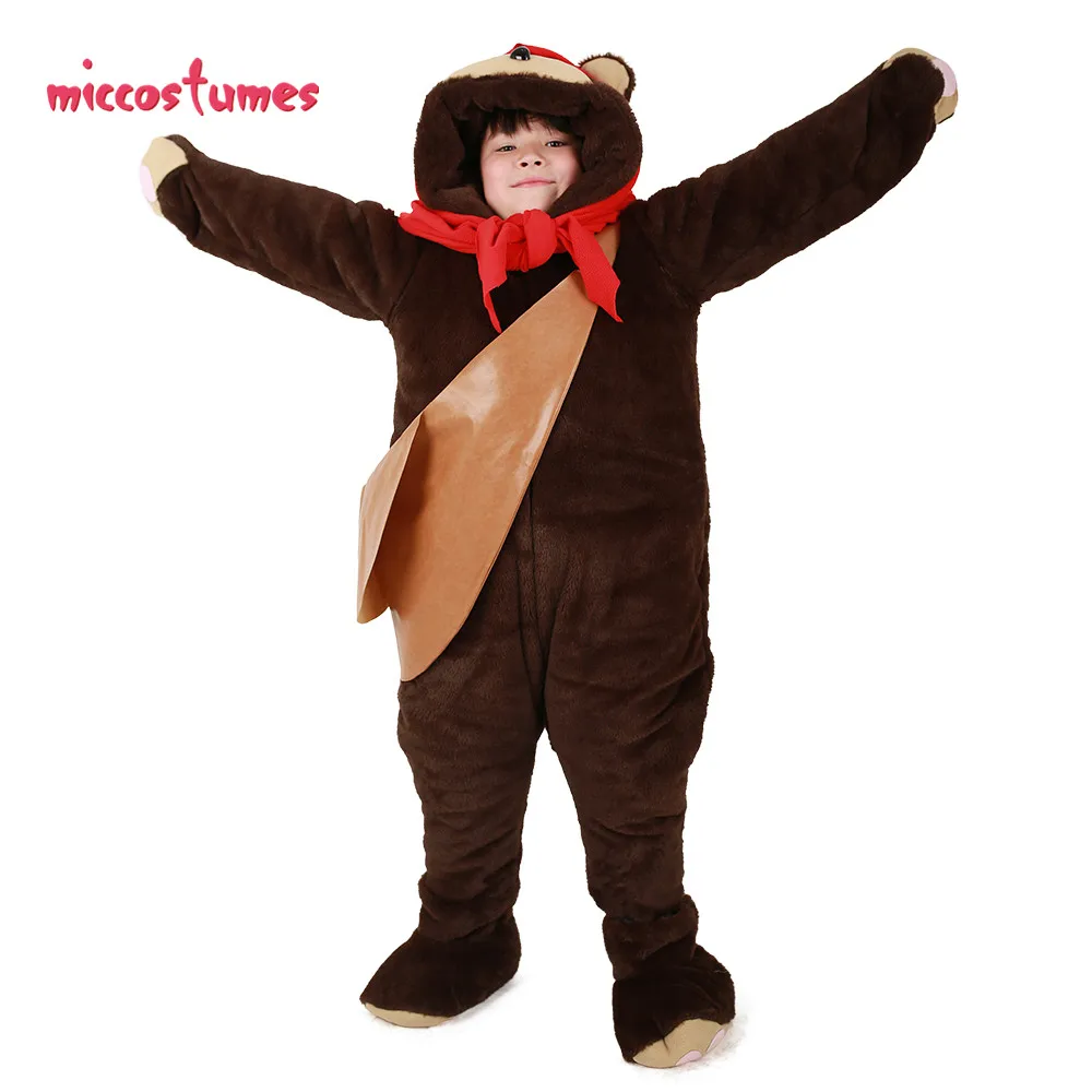 Детский костюм медведя Ewok талисман с шарфом цельный на Хэллоуин |