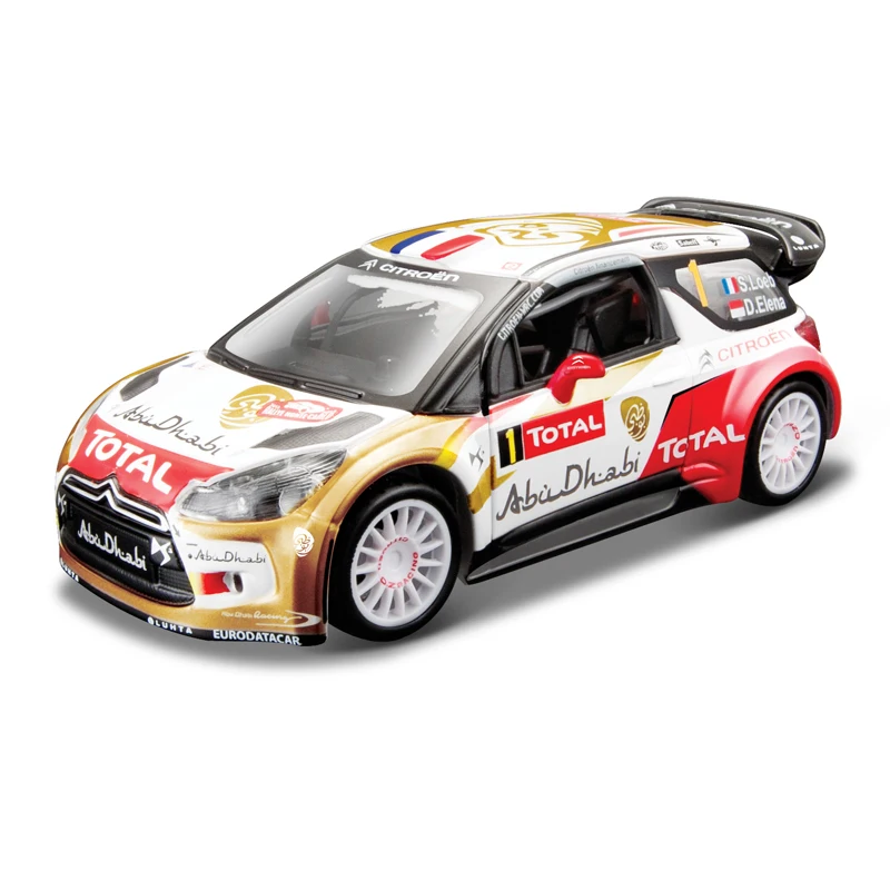 Литая модель автомобиля BBURAGO WRC 2013 DS3 Loeb hirvнен 1:32 металлическая гоночная машина