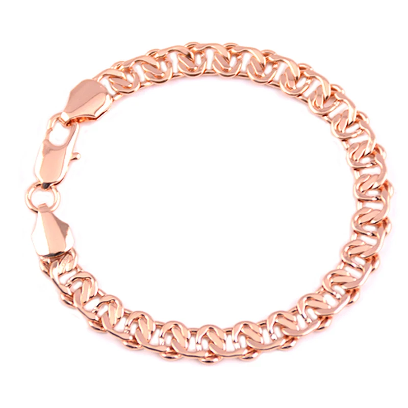 Браслет унисекс из розового золота 8 мм 18 см 20 23 см|bangle jewelry|chain link braceletlink bracelet |