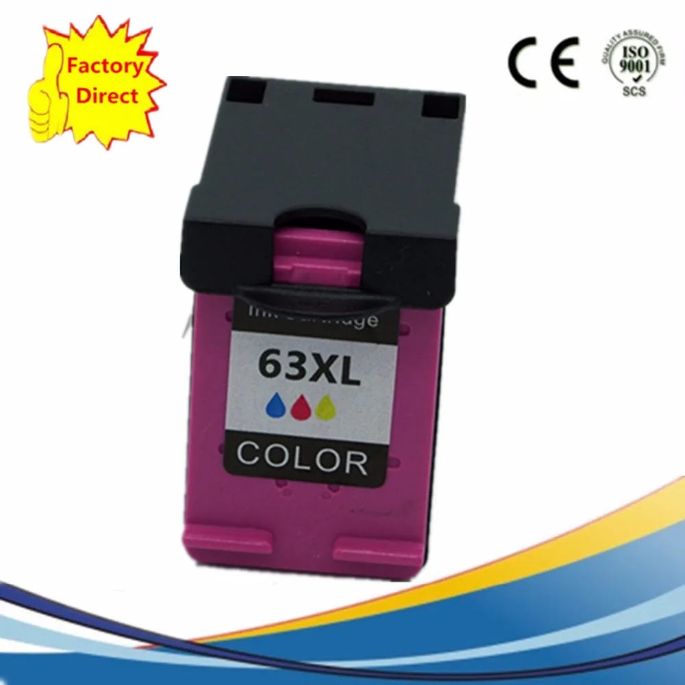 Картриджи с цветными чернилами 63XL восстановленные для струйных принтеров HP63 HP63XL