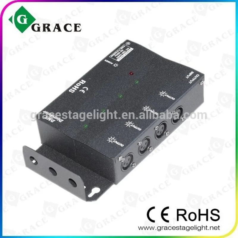 DMX512 Сценического освещения дистрибьютор с 2 вход 4 выходной порт | Лампы и