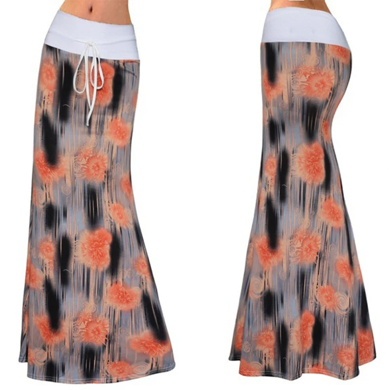 Women Clothing Summer Fashion Sexy Slim Skirt High Waist Elastic Floral Printed | Женская одежда
